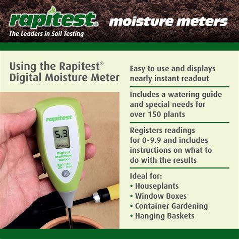 moisture meter chart for house plants|rapitest moisture meter plant list.